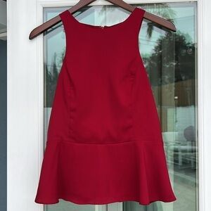 Express sleeveless red peplum business work top women's size small​​​​​​​​​​​​​​